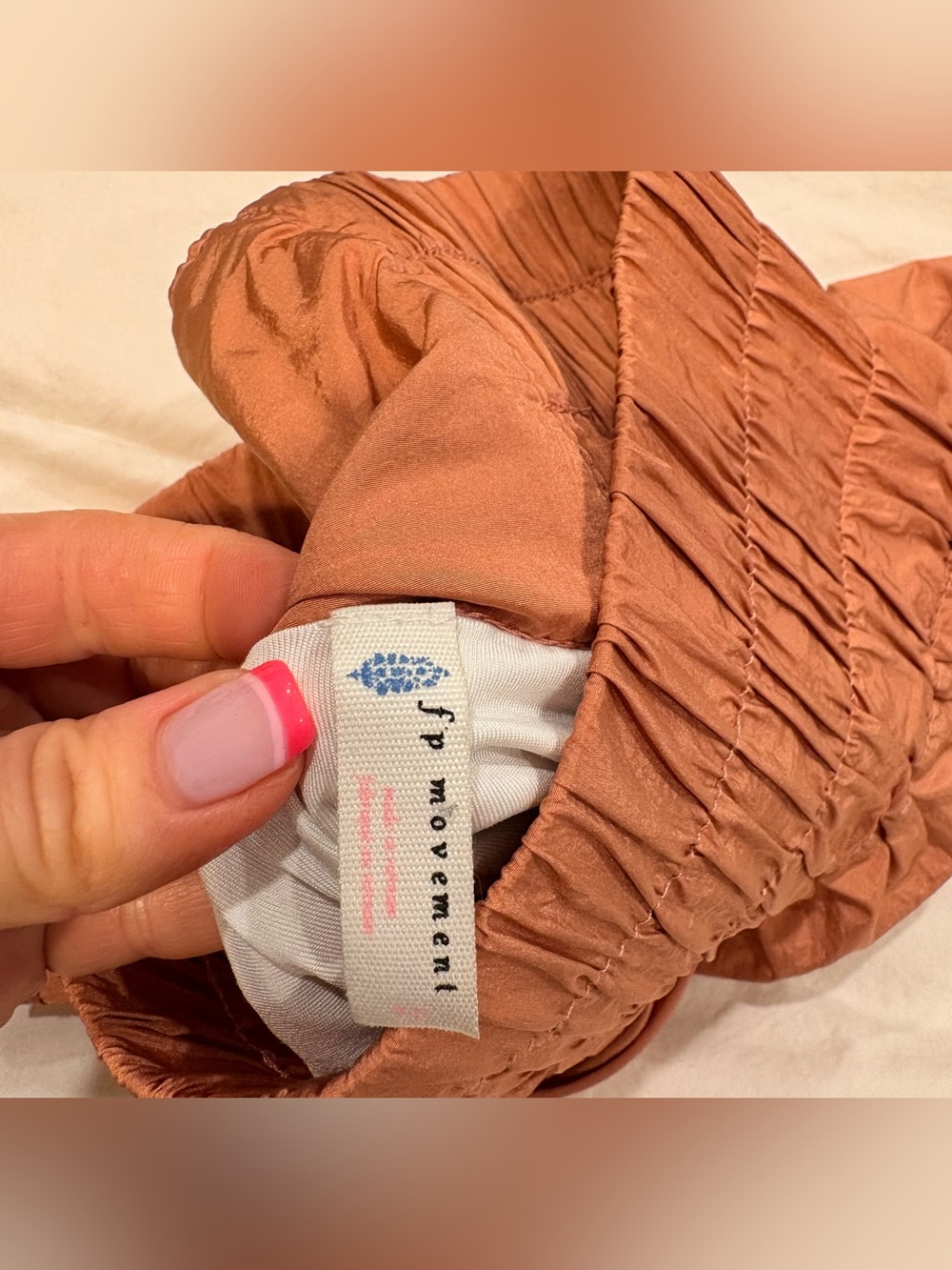 Free People Movement Rust Smocked Running Shorts S - Picture 4 of 5